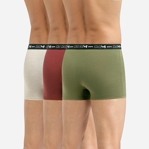 DIM Essential boxer uomo cotone x3 M beige rosso