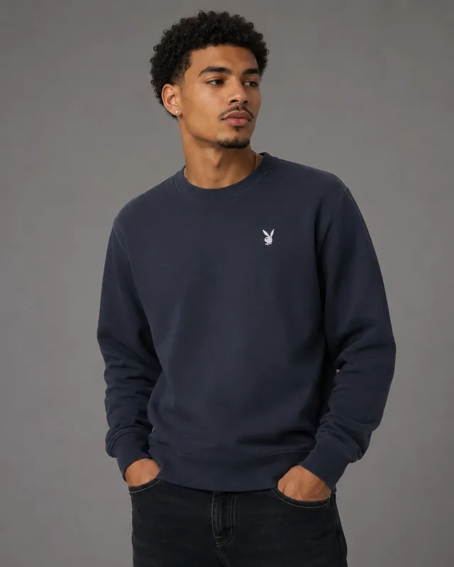 Playboy Bunny Basics felpa girocollo grigia in cotone