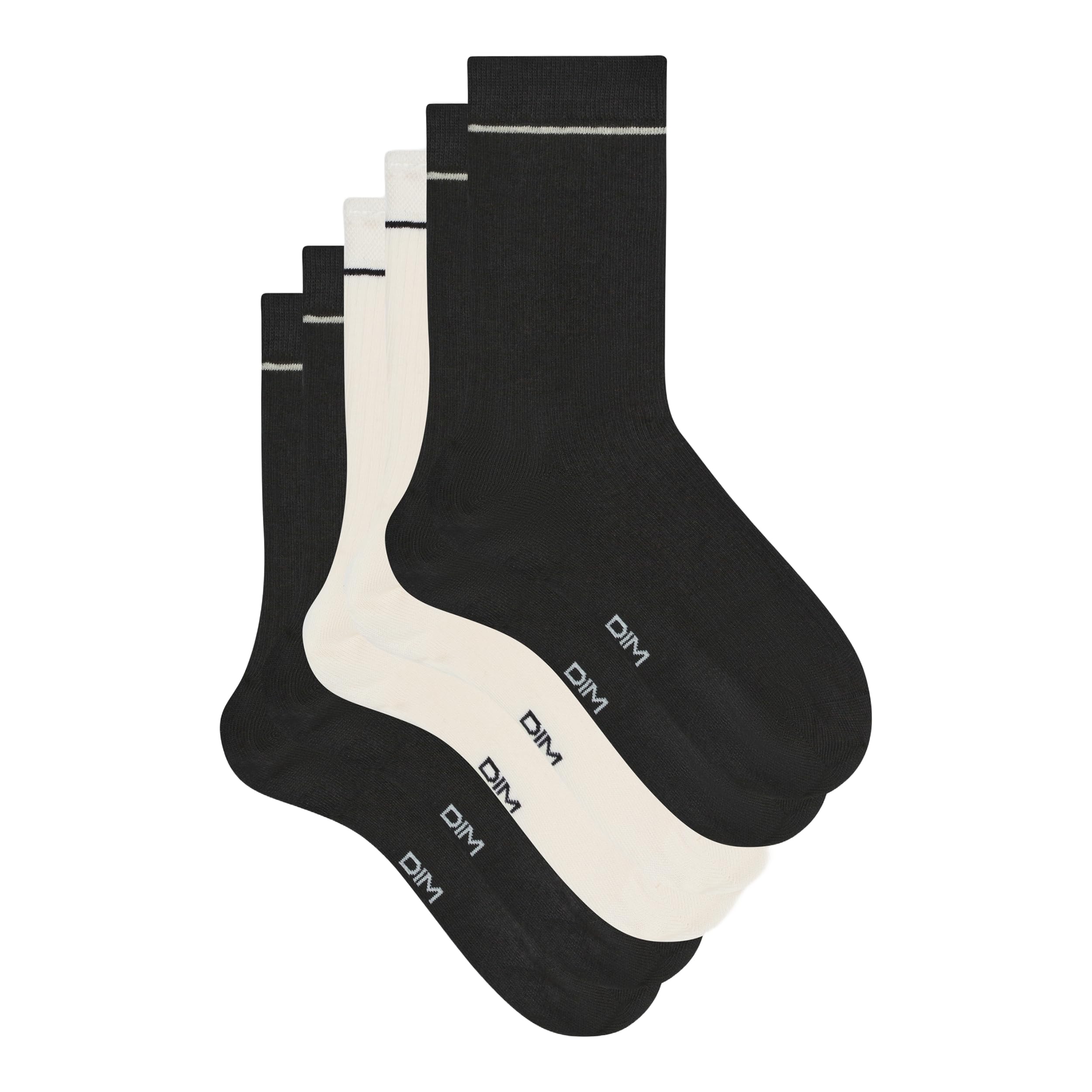 DIM Icons Calzini Unisex 37-41 Neri Cotone x3