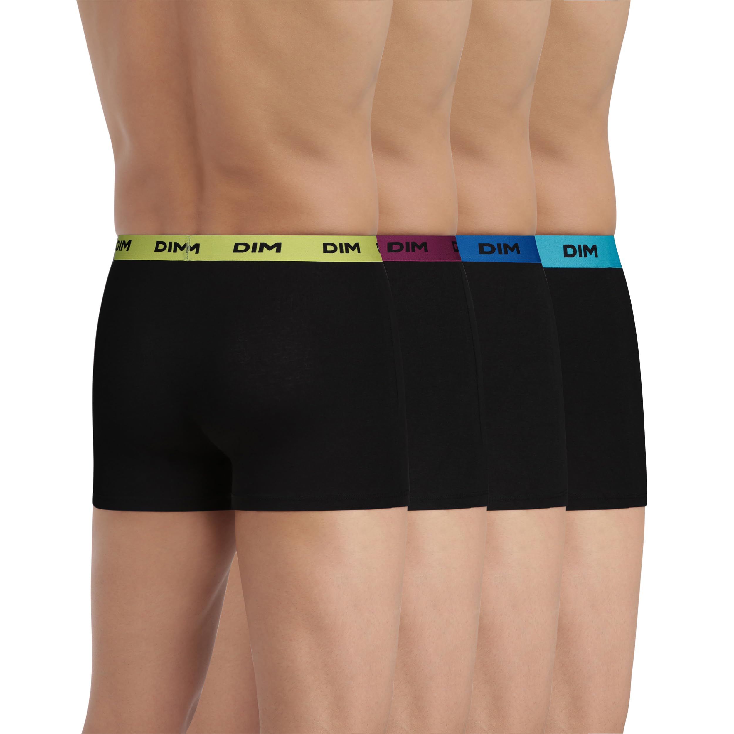 DIM Mix & Colors Boxer Uomo x4 Nero S cotone