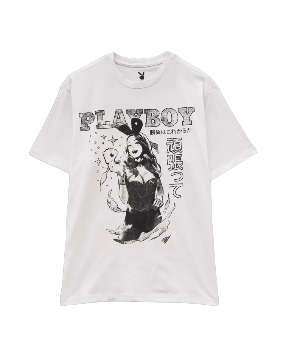 Playboy Bunny Luck Tee t-shirt bianca cotone