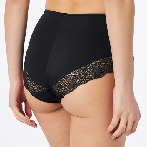 DIM EcoDim Slip Vita Alta Donna XXL Nero Cotone Pizzo