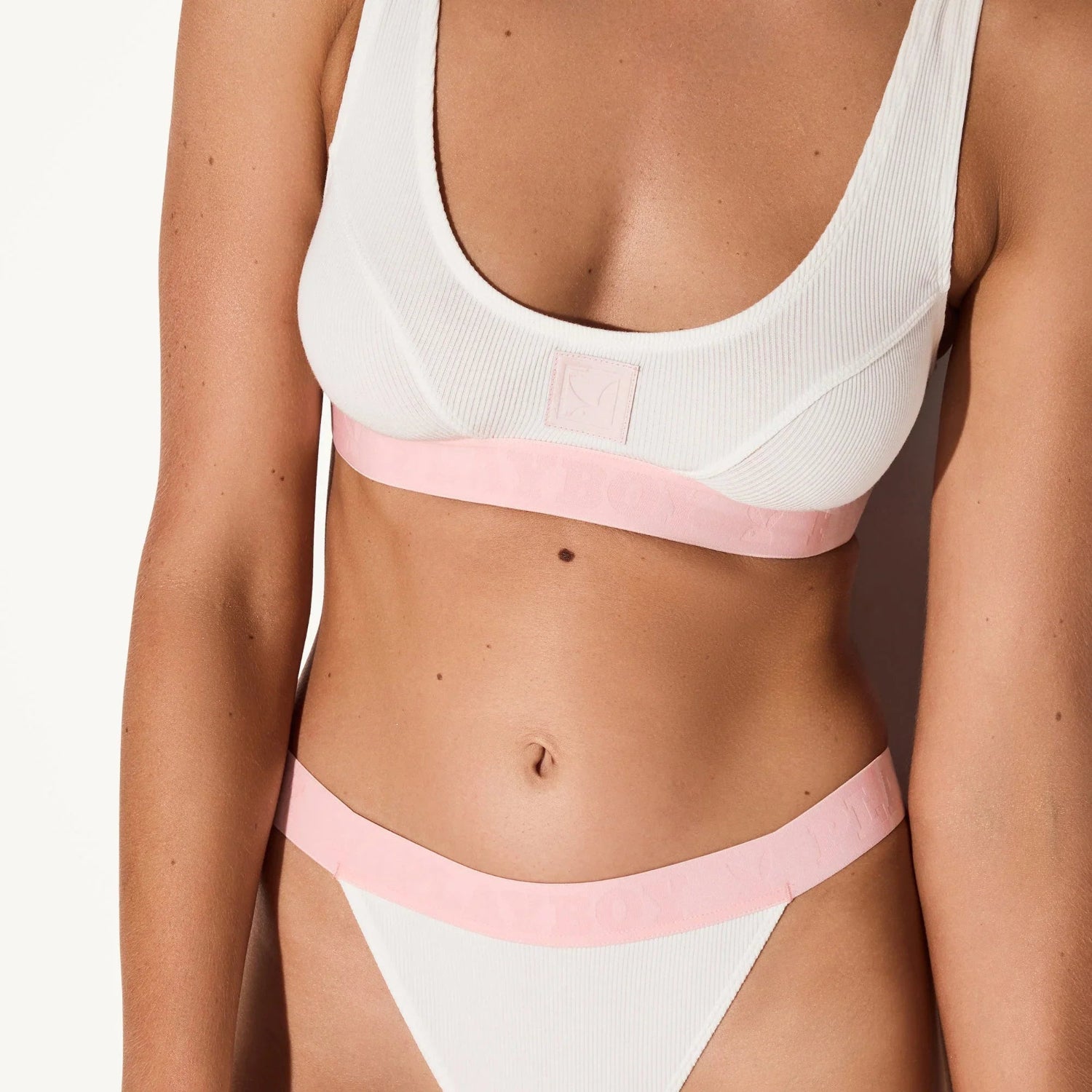 Playboy Essentials Rib Scoop Neck bralette rosa modal