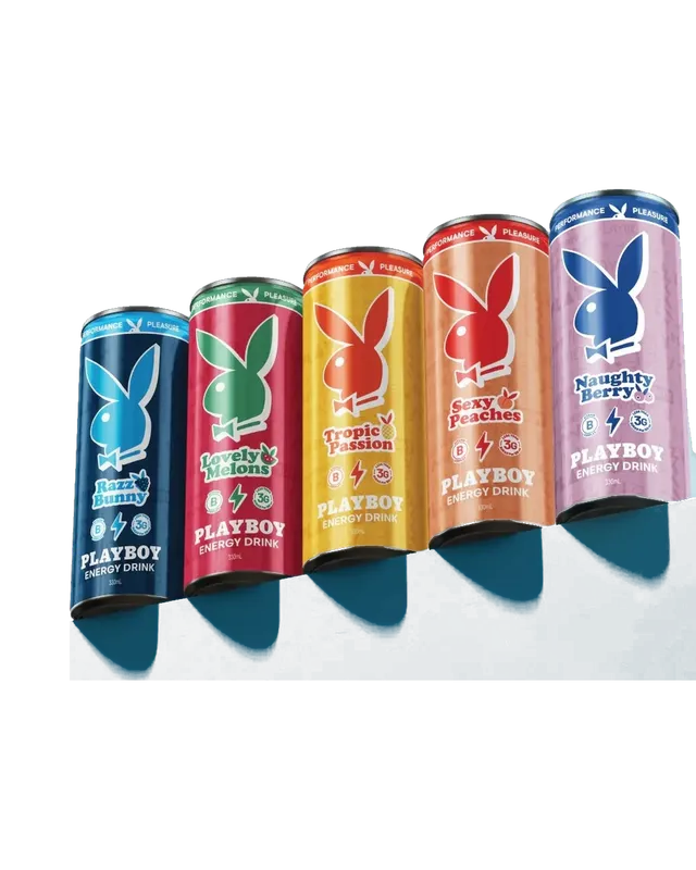 Playboy Energy Drink Lattine 12oz Mix 5 Gusti x5