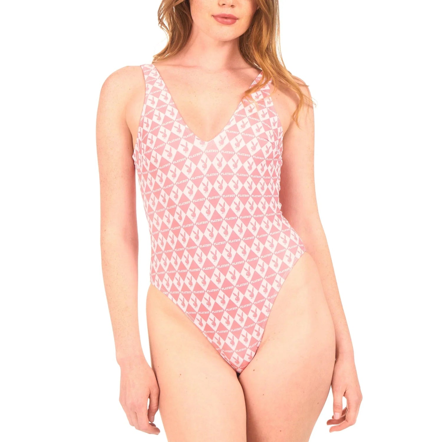 Playboy Monogram Costume intero rosa scollo tondo