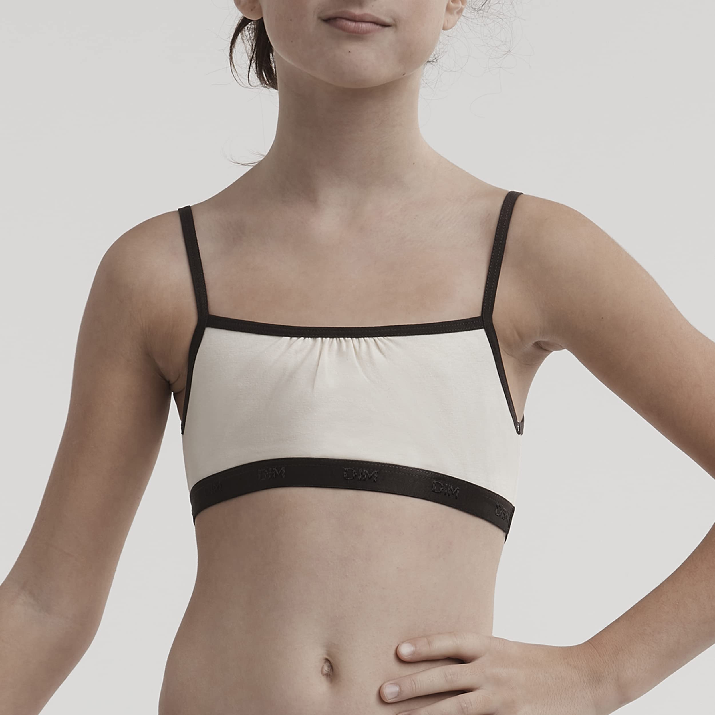 Dim Les Pockets Reggiseno Bambina Pois Beige x2 Cotone