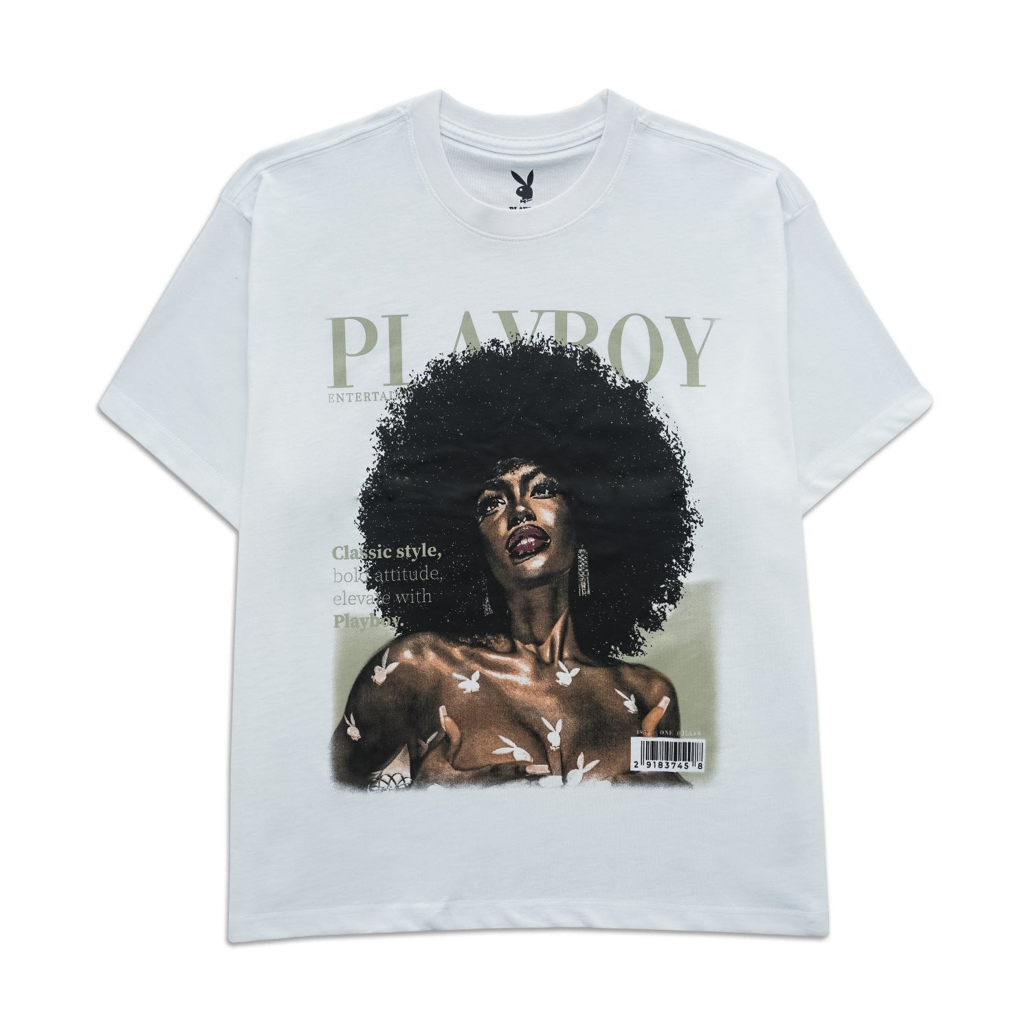 Playboy Class Tee T-Shirt Unisex Cotone Nero