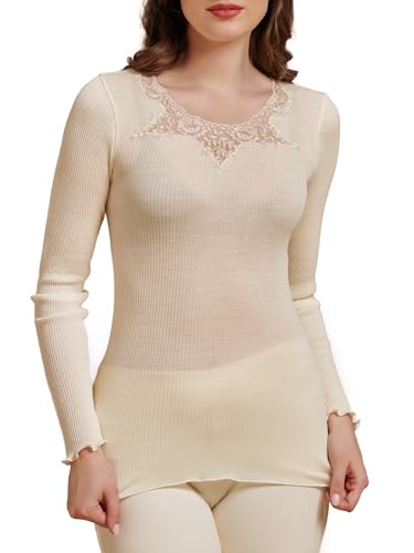 Egi 1443 Maglia Manica Lunga Bianco Termica Lana Seta