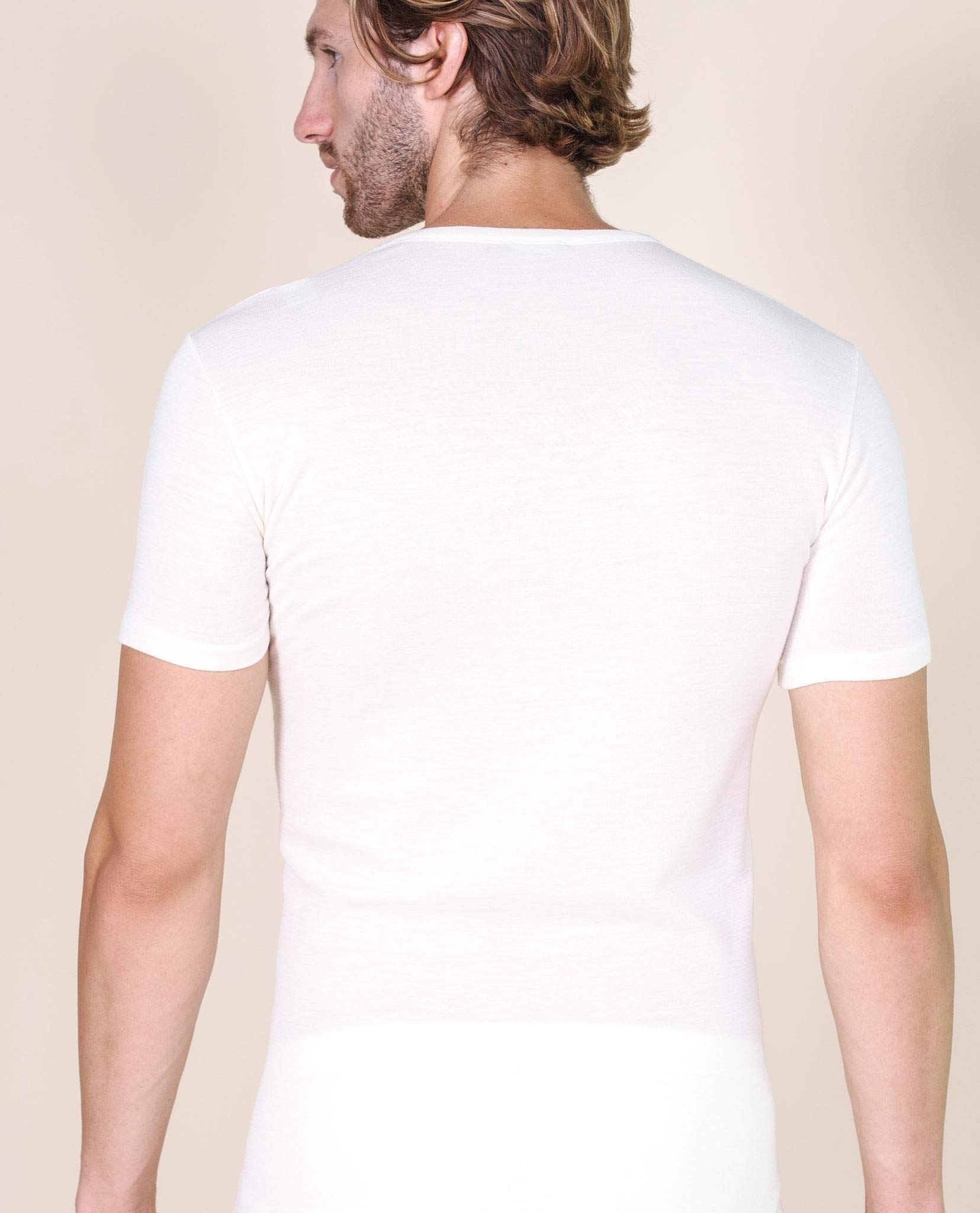 Egi 456 maglia termica uomo bianca lana manica corta
