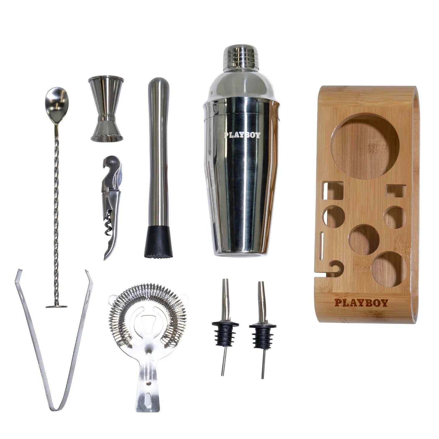 Playboy Bar Kit set bar 10 pezzi acciaio