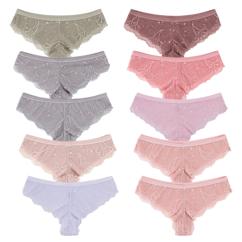 René Rofé Cheeky slip pizzo donna vita bassa pacco 10 pezzi