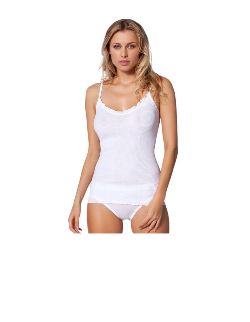 Egi Basic Cotton Top Cotone Plissé Grigio Orlo Lattuga