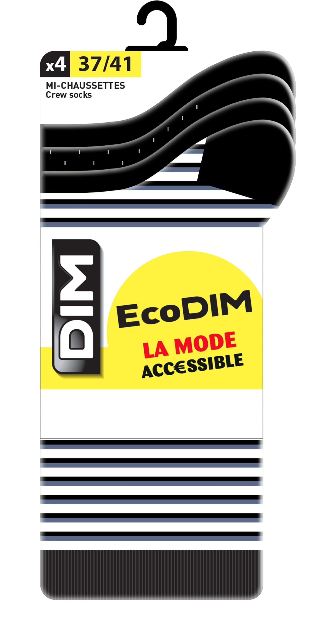 DIM Ecodim Style calze donna nero bianco blu 6 paia maglia sottile