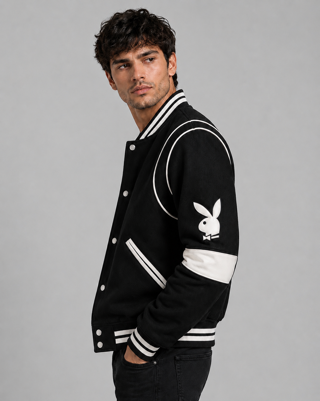 Playboy Gemini giacca nero bianco con bottoni