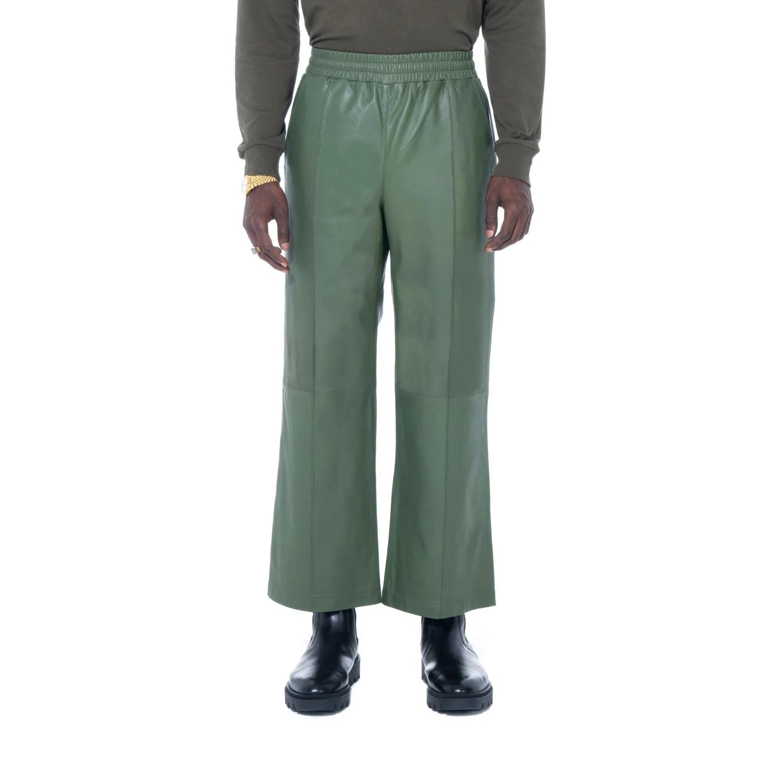 Playboy Leather Flare pantaloni malva nappa S