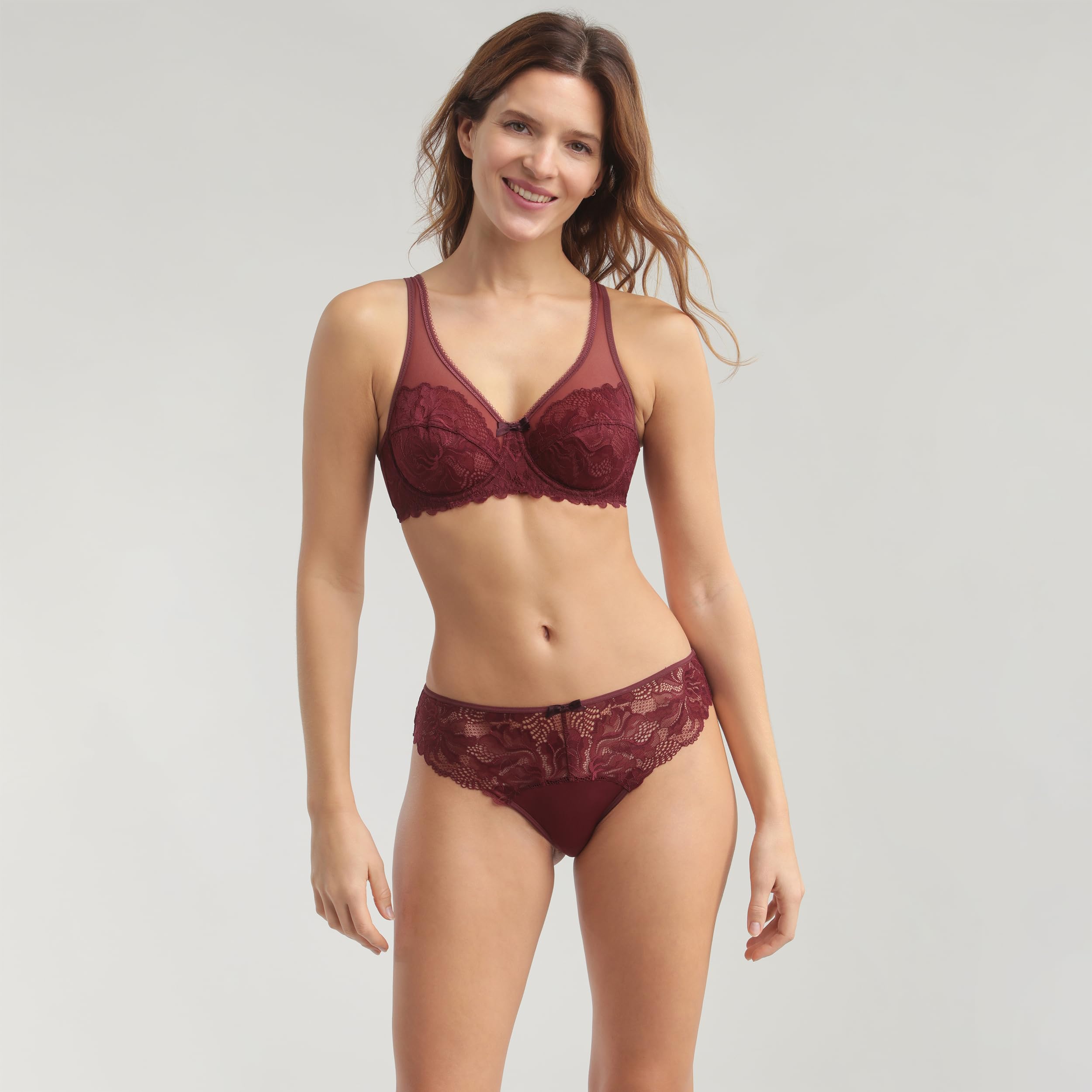 DIM Generous Essentiel bikini donna pizzo rubis foncé x1