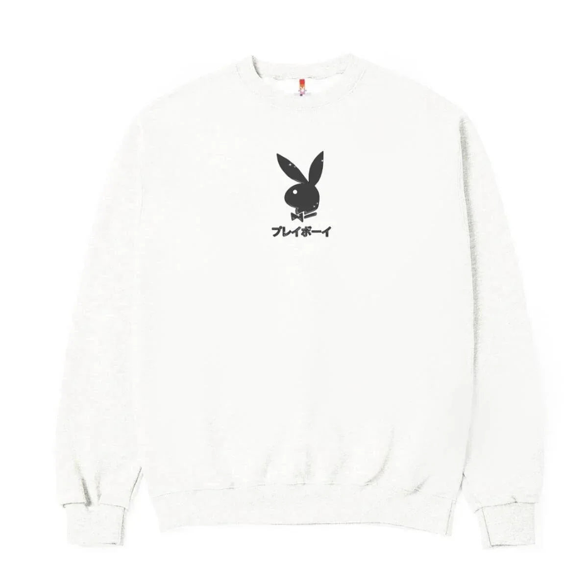 Playboy Ace of Club felpa girocollo bianca cotone