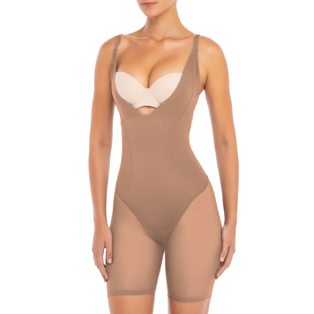 René Rofé Open Bust Bodysuit Modellante Nero L