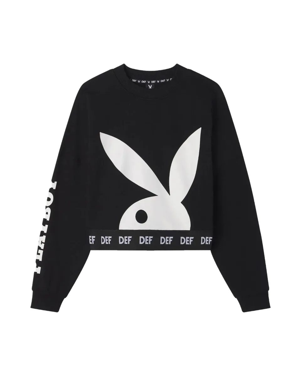 Playboy Cropped Logo felpa corta girocollo uso quotidiano