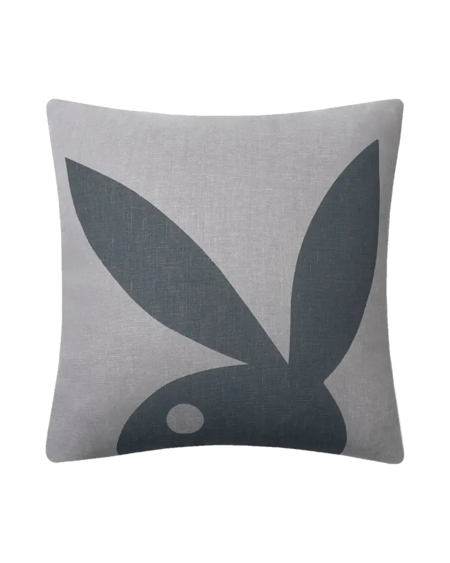 Playboy Shadow Bunny cuscino lino grigio 50x50