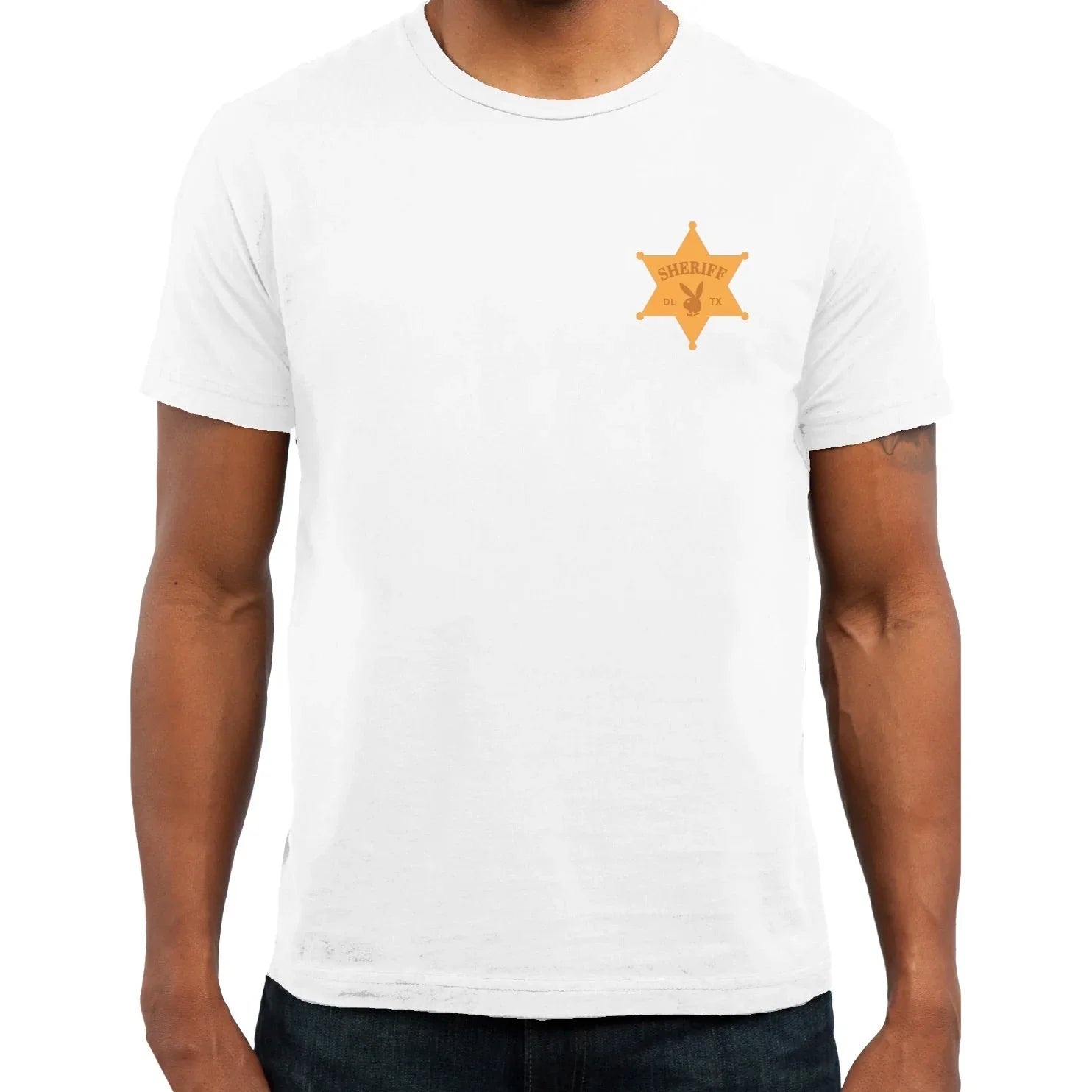 Playboy Sheriff t-shirt bianca cotone Rodeo Bunny