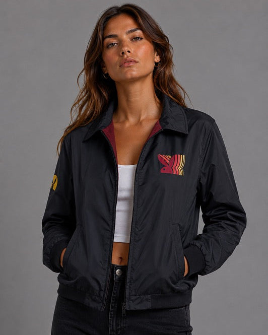 Playboy Eclipse Windbreaker giacca nera leggera