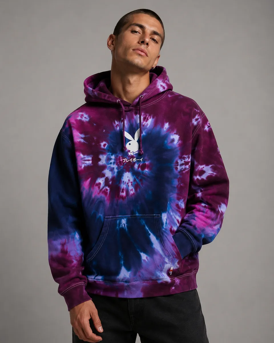 Playboy Tokyo Club felpa tie-dye viola Purple Passion