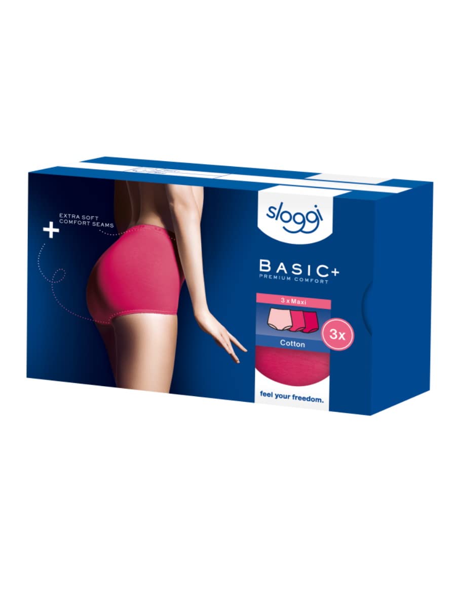 Sloggi Basic+ Maxi Slip Donna 3 Pezzi Cotone Taglia 38