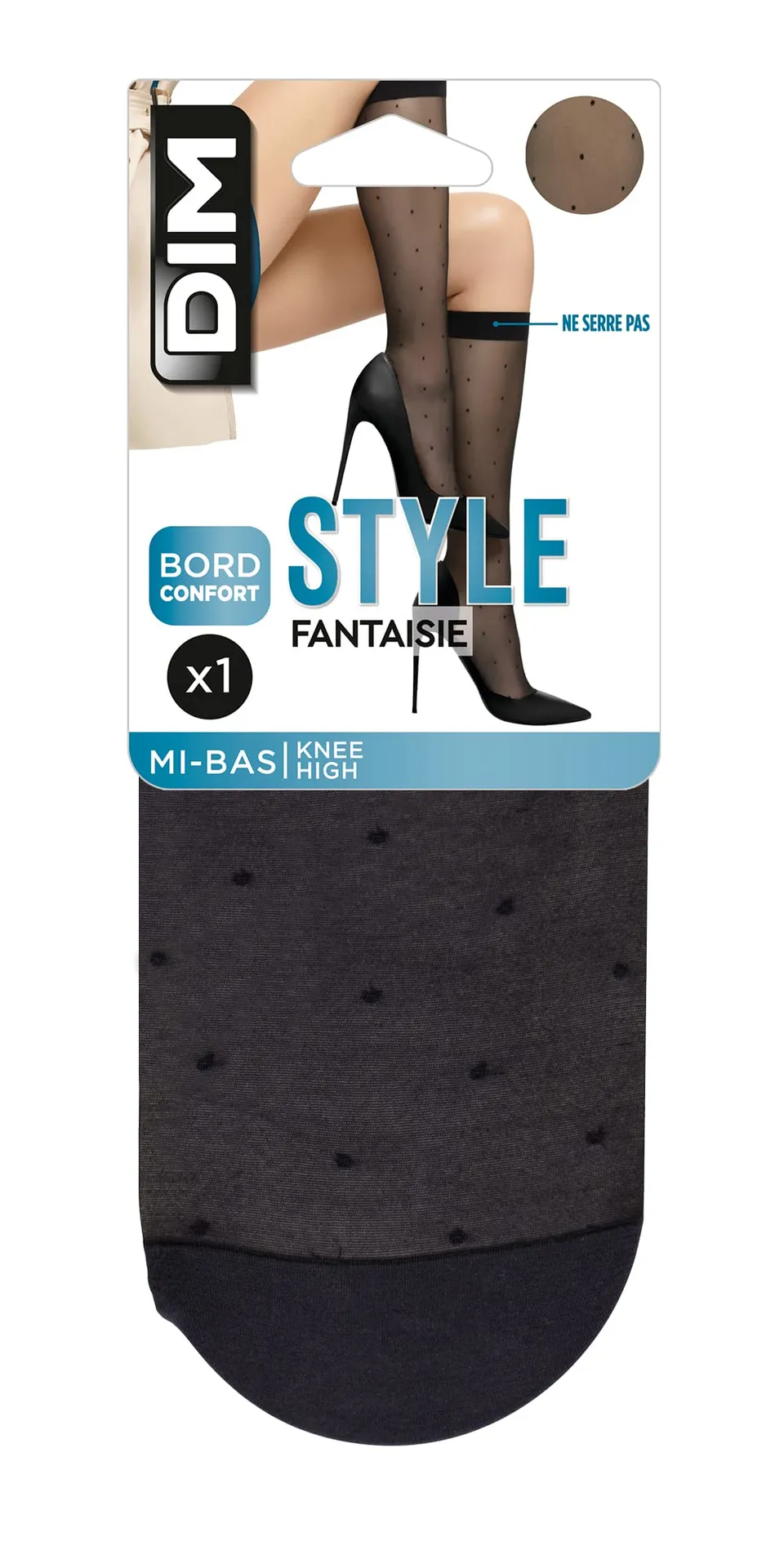 DIM Mi Bas Effet Plumetis calze antiscivolo donna plumetis