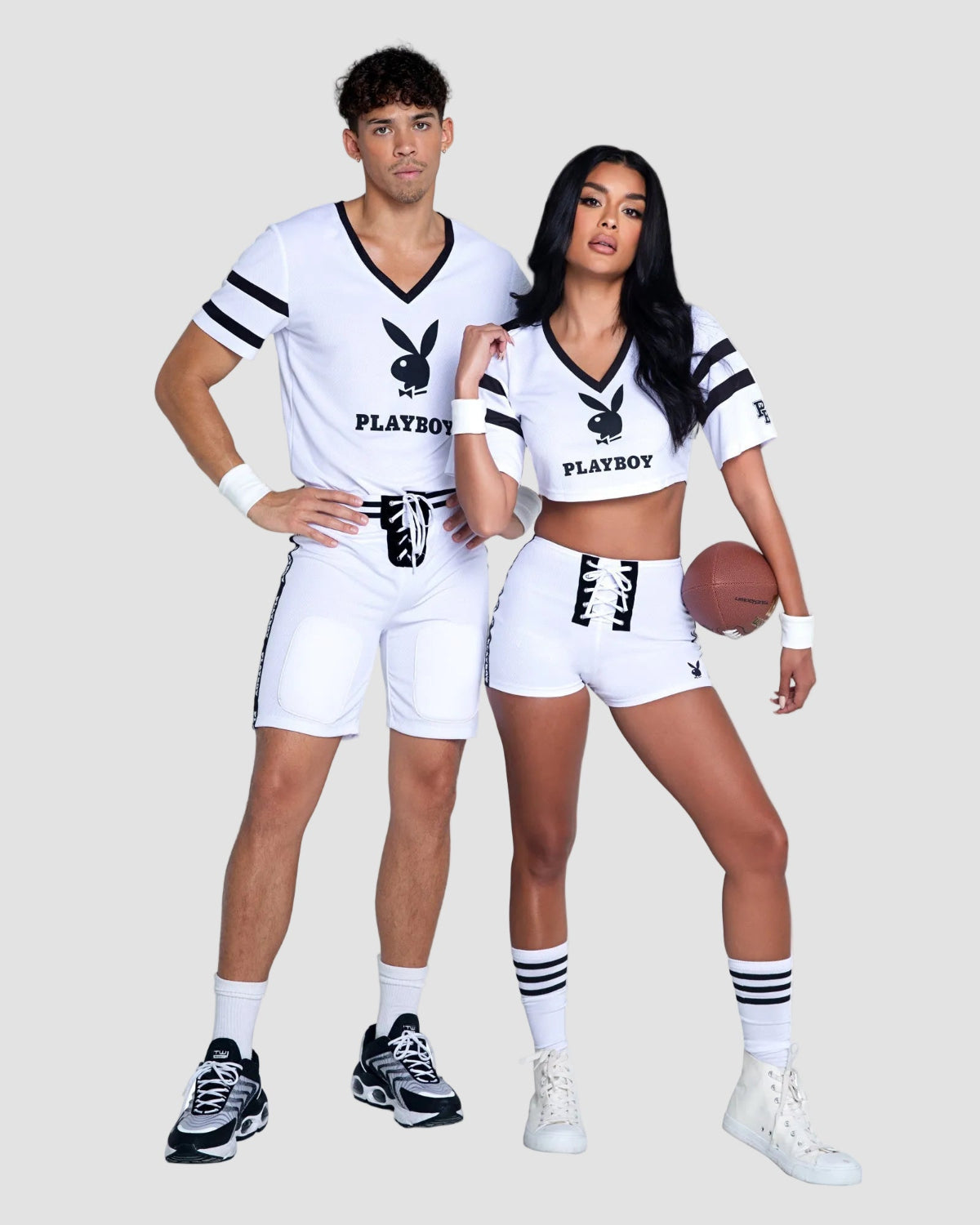 Playboy Football Touchdown Hunk costume bianco-nero