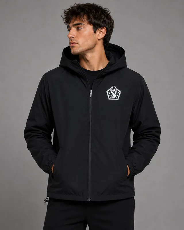 Playboy FC Windbreaker giacca antivento nera leggera