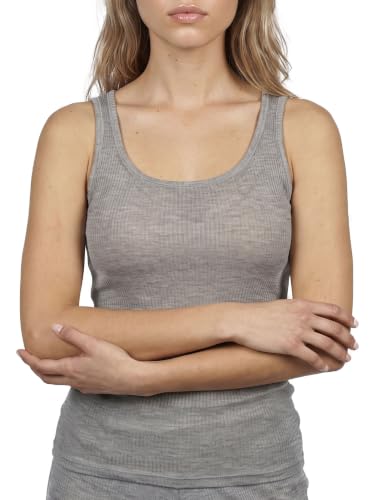 Egi 5319 canottiera donna cashmere modal Bronzo costine