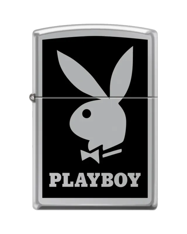 Playboy Black Logo Zippo accendino argento antivento