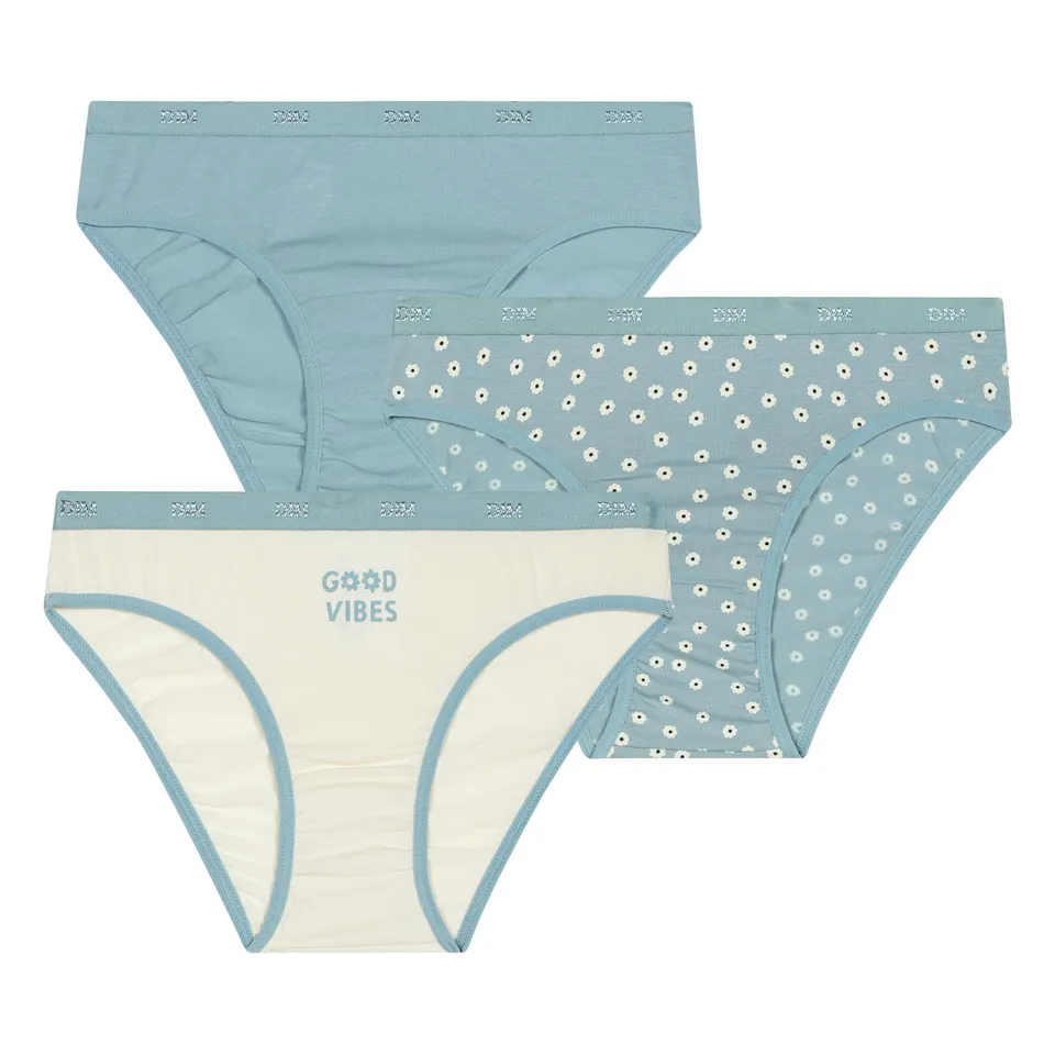DIM Les Pockets Slip Bambina x3 10 Anni Cotone Blu