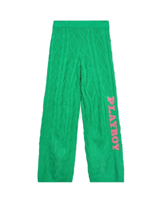 Playboy Masthead pantaloni maglia donna verdi acrilico