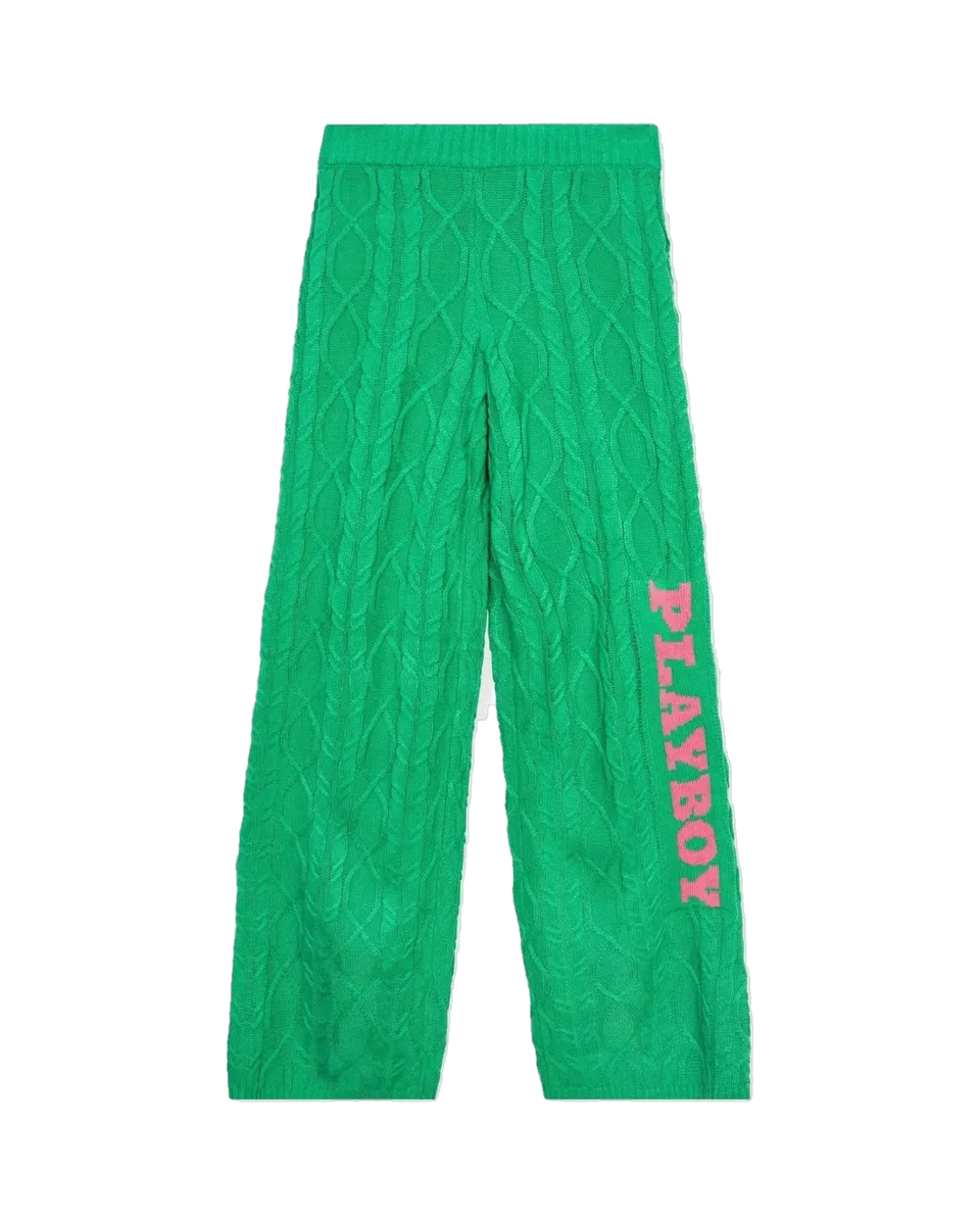 Playboy Masthead pantaloni maglia donna verdi acrilico