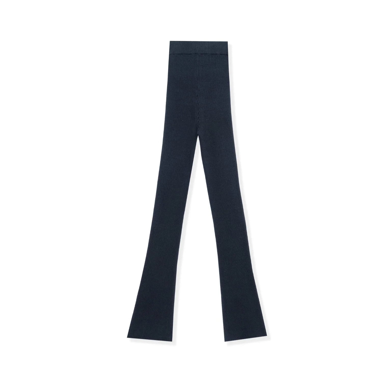Playboy Flared Ribbed leggings a zampa neri cotone elasticizzato