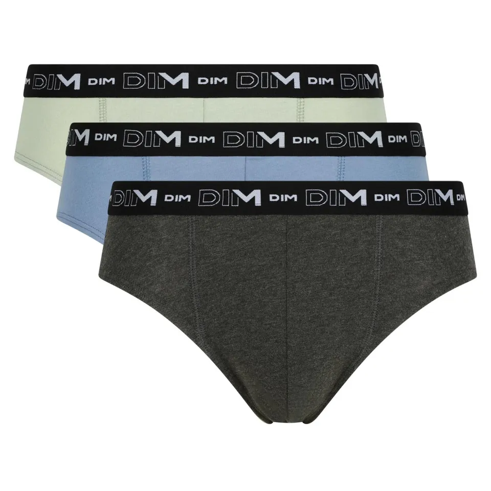 DIM slip uomo cotone 3 pezzi verde blu