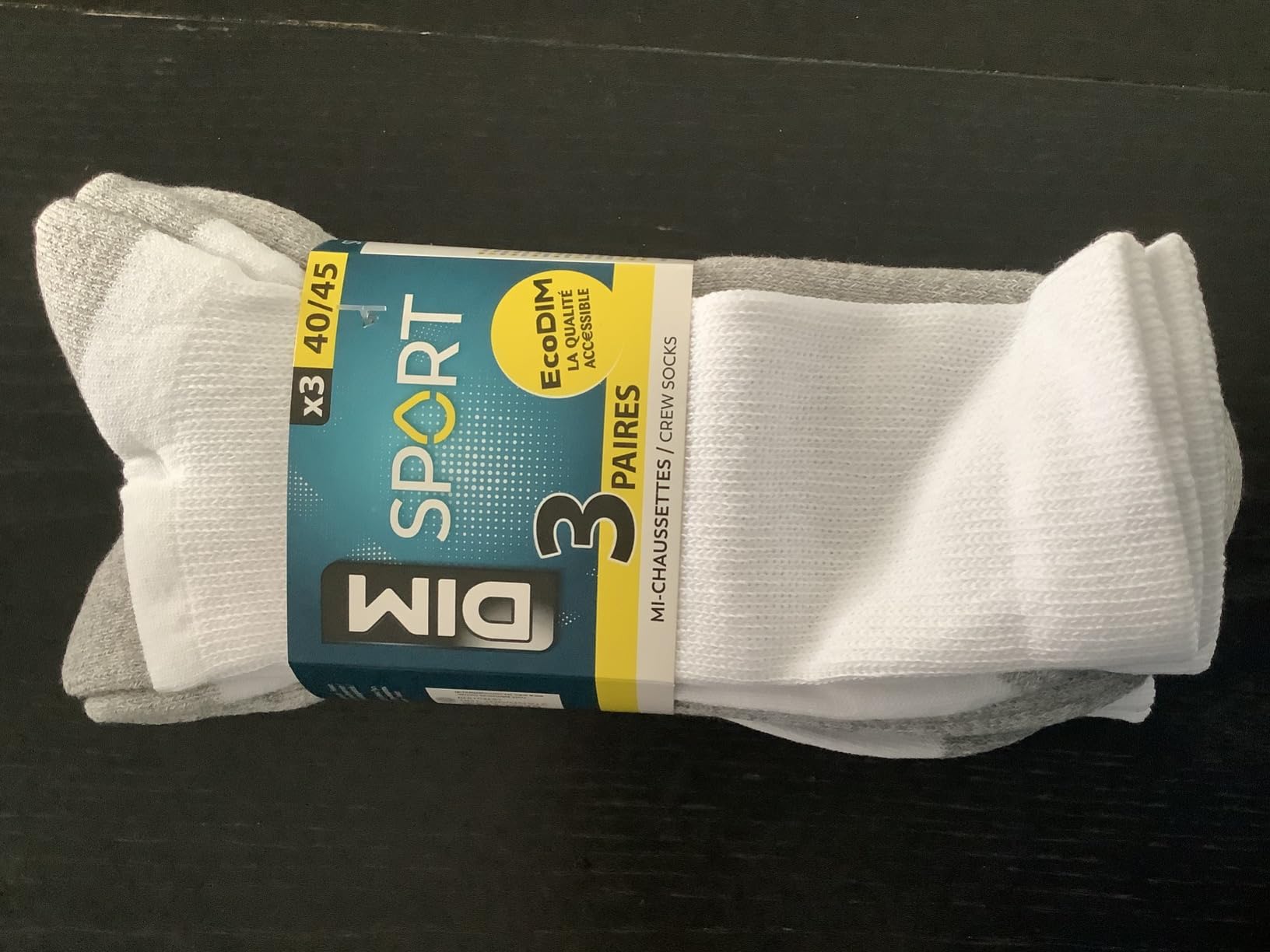 DIM Ecodim Sport Anti Urto calze uomo bianche x3 40-45
