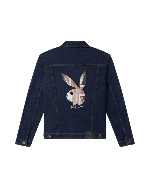 Playboy x John Richmond giacca jeans blu scuro cotone
