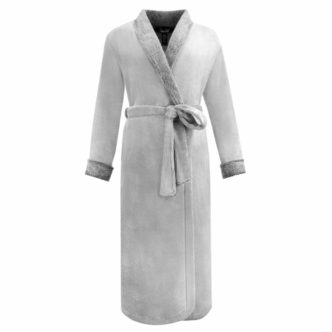 René Rofé Fleece Vestaglia Pile M Grigia Lunga Calda