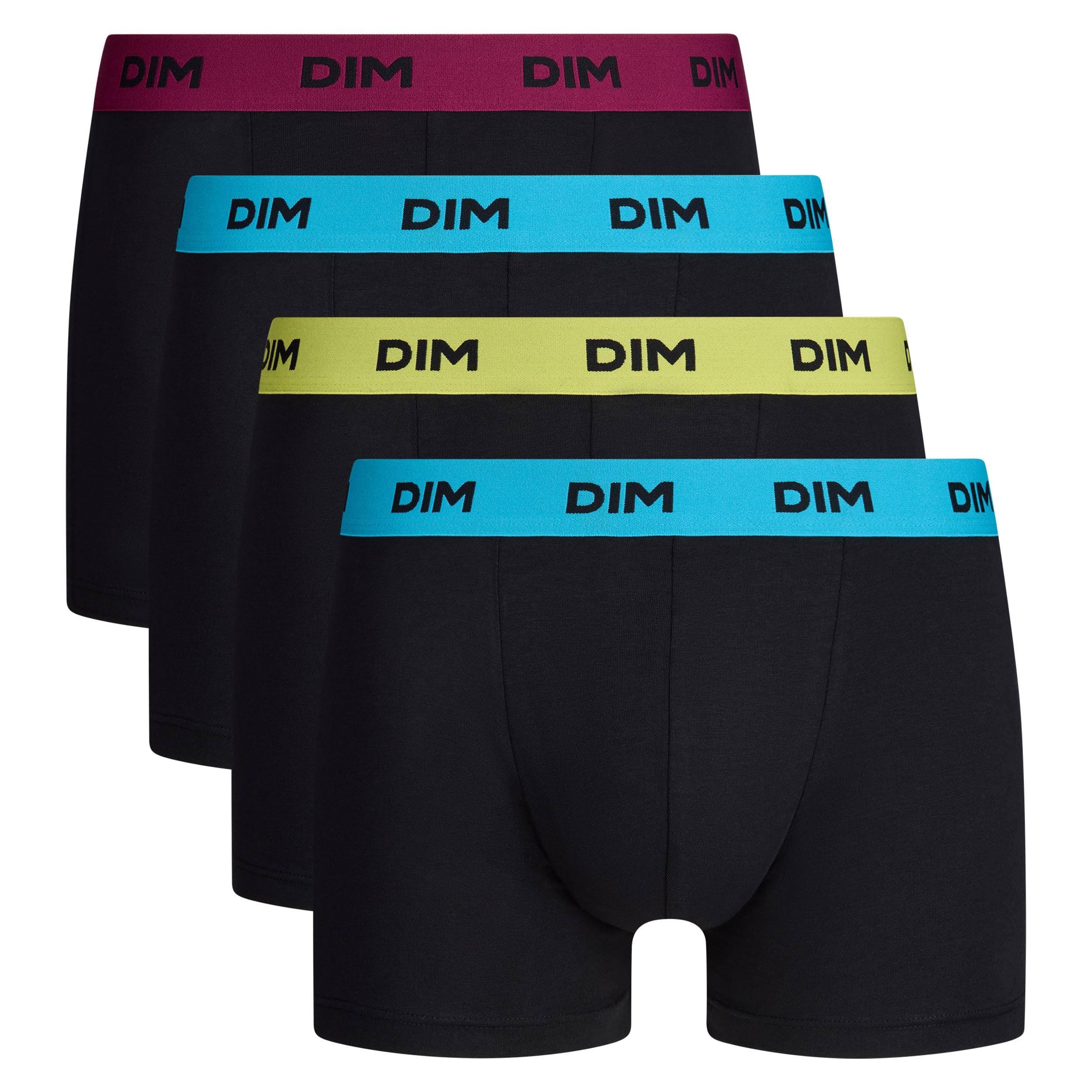 DIM Mix and Colors Boxer Uomo x4 Nero Cintura Cotone