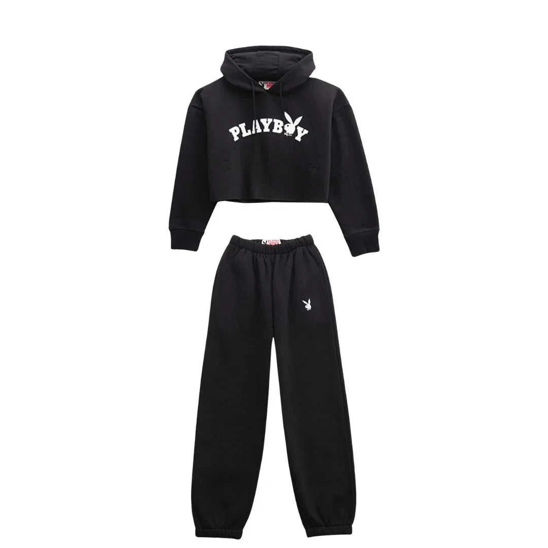 Playboy Logo Cropped Set tuta donna bianca cotone