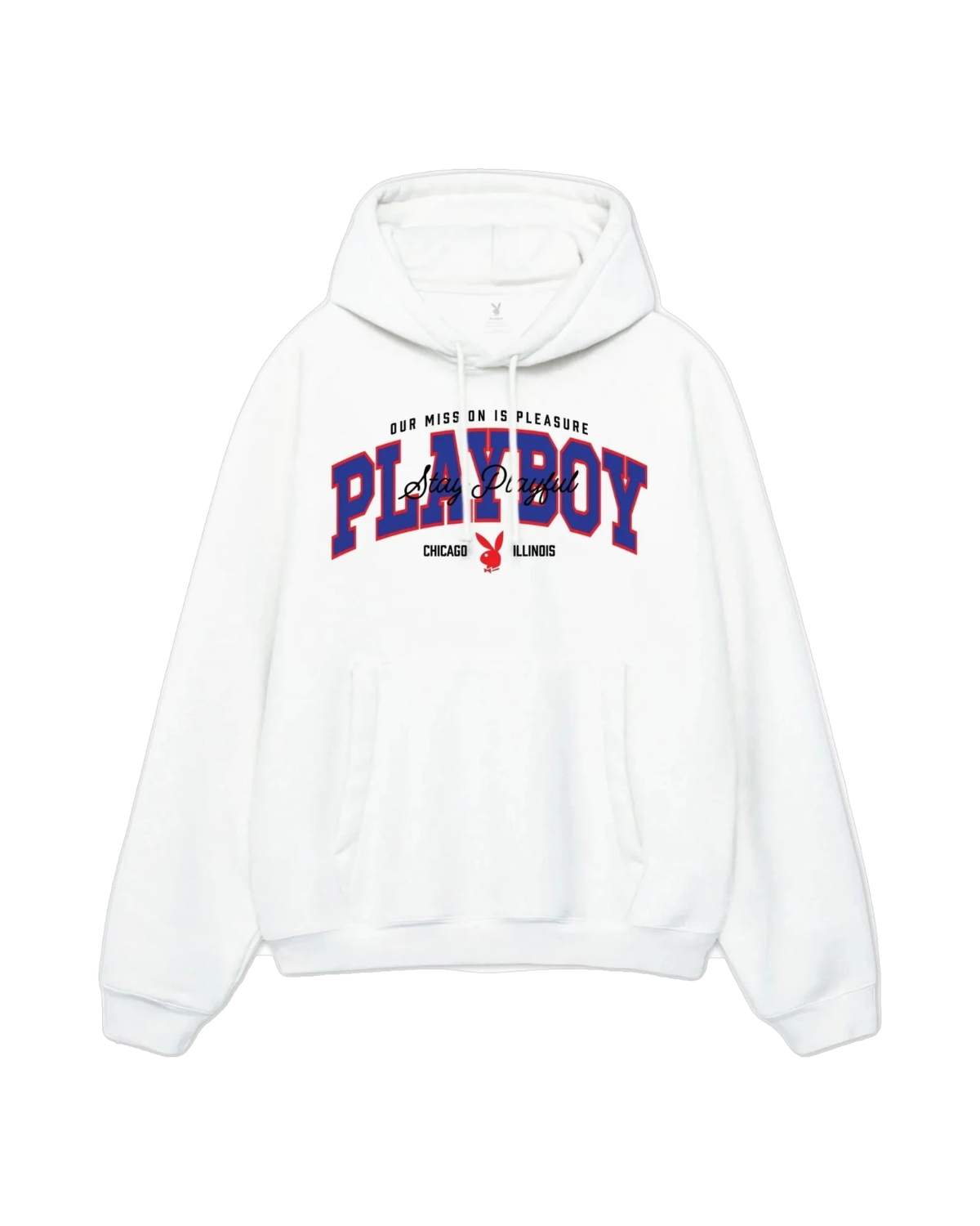Playboy Letterman Felpa con Cappuccio Nera Varsity