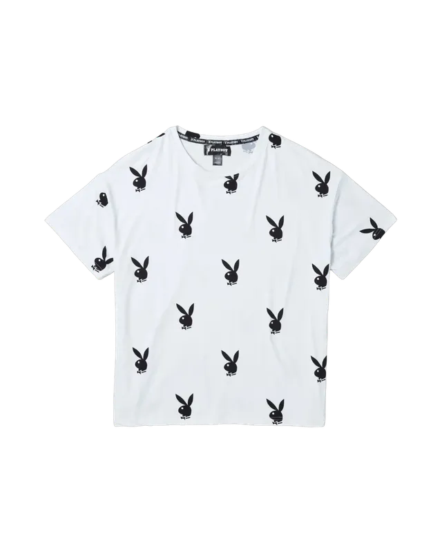 Playboy All Over Bunny t-shirt bianca baggy
