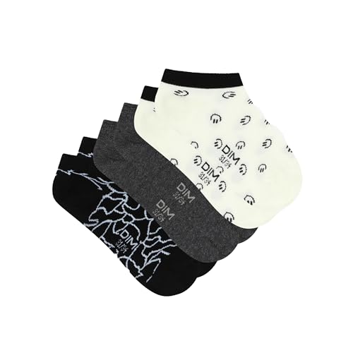 DIM Cotton Style calzini bambino x3 bianco nero grigio 27-30