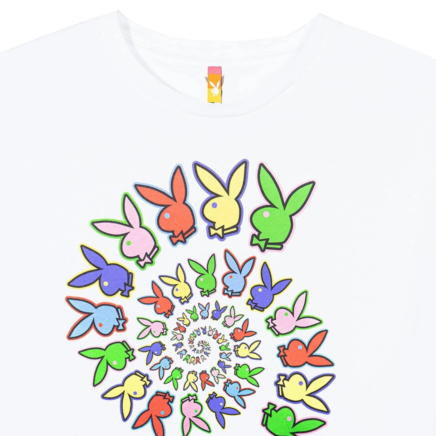 Playboy Color Bars Spiral t-shirt crop donna cotone