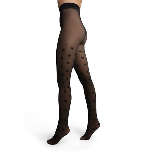 DIM Thermo Caldo Trasparente collant donna S-M cuore nero
