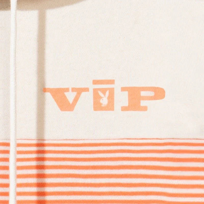 Playboy VIP Club Drop Stripe Felpa Quarter Zip 100% cotone