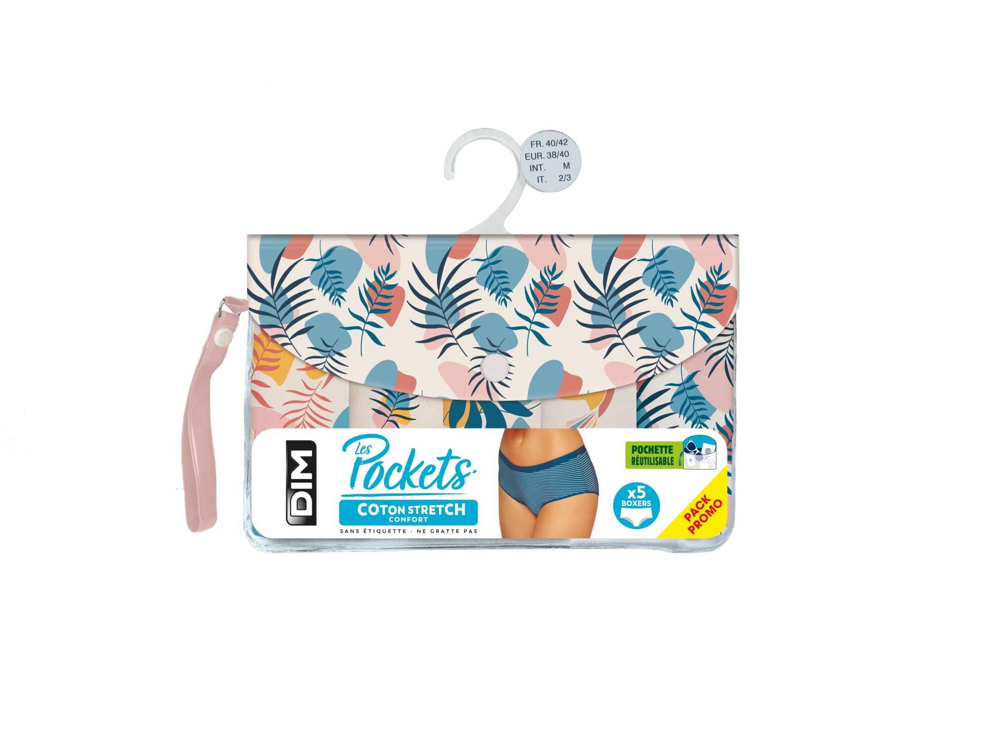 DIM Pockets Coton Shorty Donna Confezione 5 Boxer Colorati